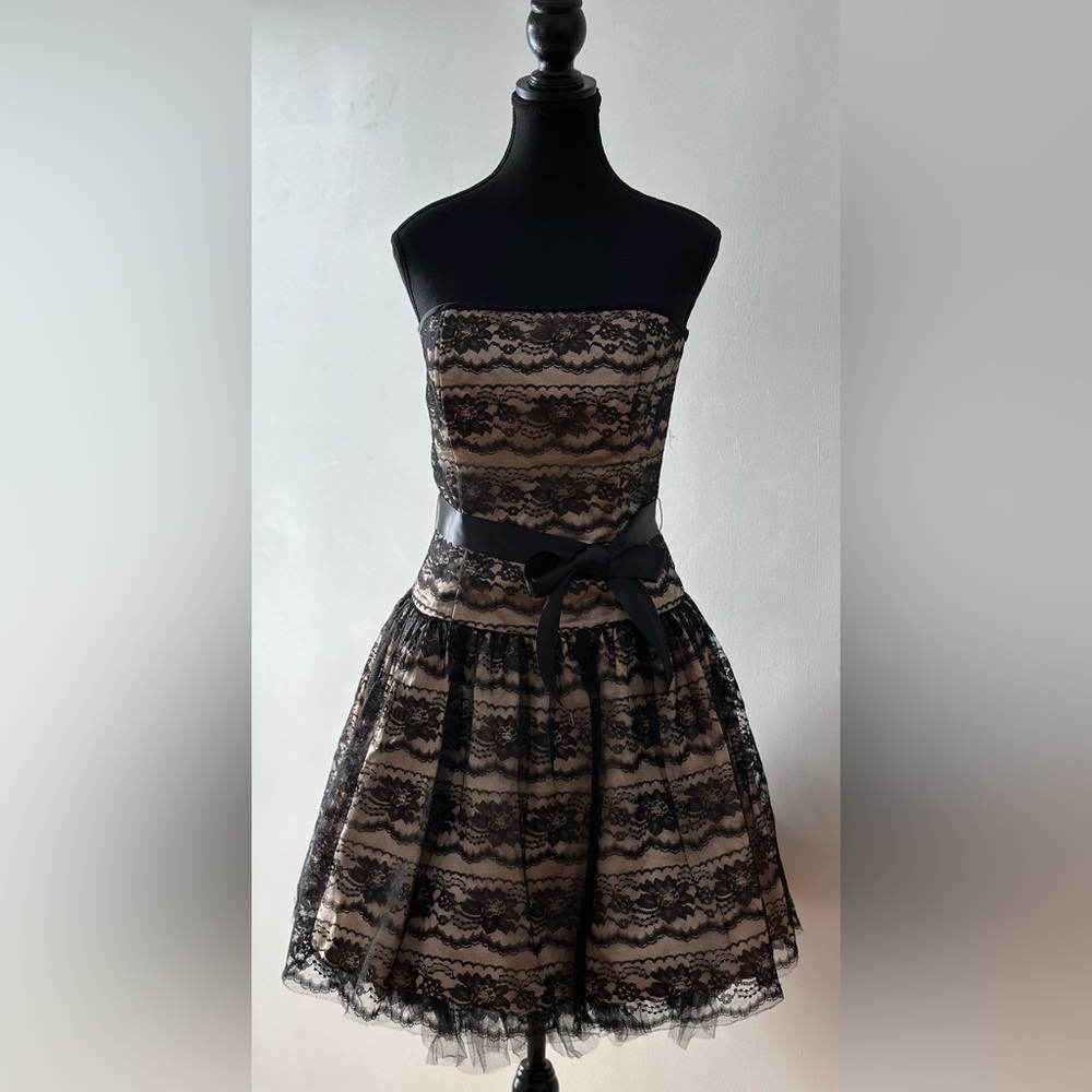 Jessica McClintock by Gunne Sax vintage strapless lace dress - Picture 1 of 1